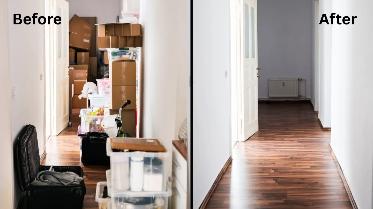 QLW - before and after hallway